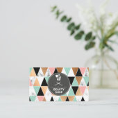 Carte De Visite Kit maquillage | Triangle Motif Marbre Couleur (Debout devant)