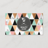 Carte De Visite Kit maquillage | Triangle Motif Marbre Couleur (Devant)