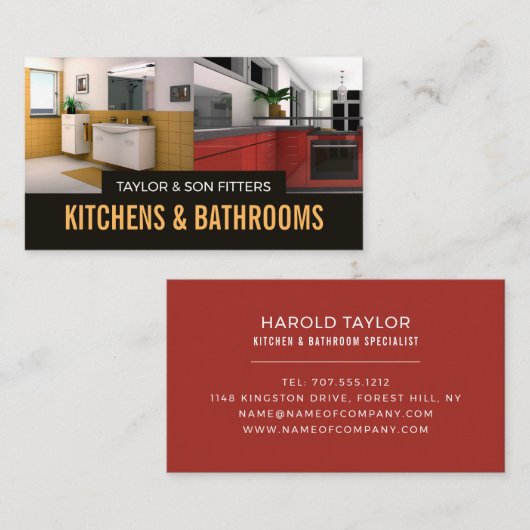 Carte De Visite Kitchen & Bathroom Design, Kitchen/Bathroom Fitter (Devant / Derrière)