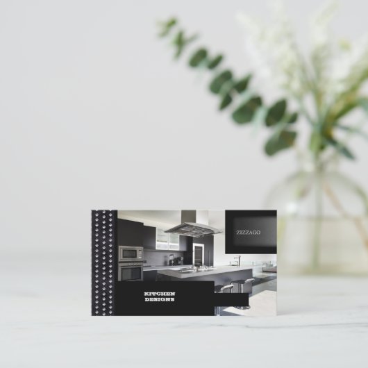 Carte De Visite KITCHEN Designs Black Metal (Debout devant)