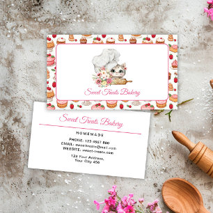 Carte De Visite Kitten Chef Pâtisserie Douceurs
