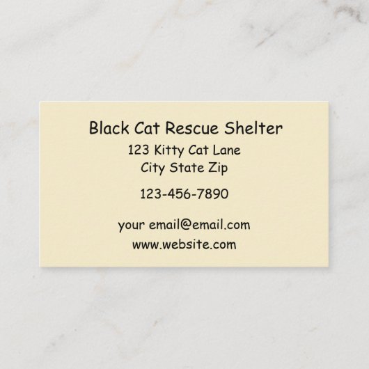 Carte De Visite Kitty Butt - Abri Secourt (Dos)