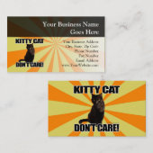 Carte De Visite Kitty Cat ne s'en soucie pas (Devant / Derrière)