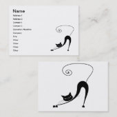 Carte De Visite Kitty fantaisie noir 2 (Devant / Derrière)