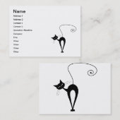 Carte De Visite Kitty fantaisie noir 3 (Devant / Derrière)