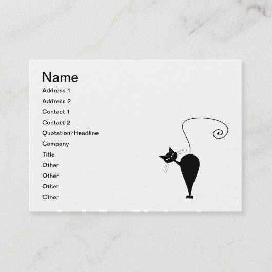 Carte De Visite Kitty fantaisie noir 5 (Devant)