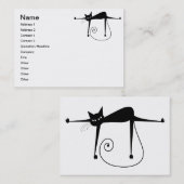 Carte De Visite Kitty fantaisie noir 8 (Devant / Derrière)