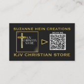 Carte De Visite KJV Christian Store QR code or noir (Devant)