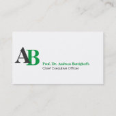 Carte De Visite Klar mit initial (Dos)