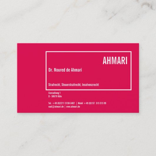 Carte De Visite KLarge Linie Visitenkarte (Devant)