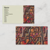 Carte De Visite Klee Expressionniste Forêt Abstraite Art Moderne (Devant / Derrière)