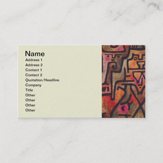 Carte De Visite Klee Expressionniste Forêt Abstraite Art Moderne (Devant)