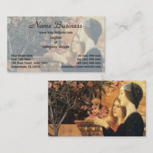 Carte De Visite Klimt Deux Filles avec Oleander Art Nouveau
