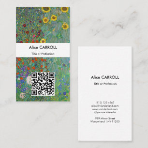 Carte De Visite Klimt - Jardin de campagne avec des tournesols - C