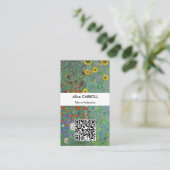 Carte De Visite Klimt - Jardin de campagne avec tournesols - Code (Debout devant)