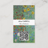 Carte De Visite Klimt - Jardin de campagne avec tournesols - Code (Devant)
