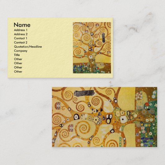 Carte De Visite Klimt Tree of Life (Devant / Derrière)
