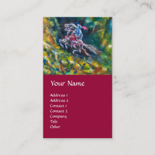 CARTE DE VISITE KNIGHT LANCELOT, CHEVAL EN FORÊT VERTE