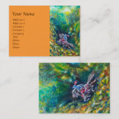 CARTE DE VISITE KNIGHT LANCELOT, CHEVAL EN FORÊT VERTE (Devant / Derrière)