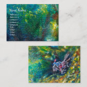 CARTE DE VISITE KNIGHT LANCELOT, CHEVAL EN FORÊT VERTE (Devant / Derrière)