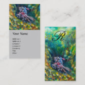 Carte De Visite KNIGHT LANCELOT, CHEVAL EN FORÊT VERTE Gris (Devant / Derrière)