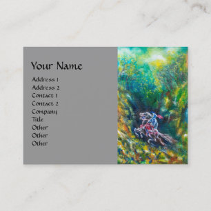 Carte De Visite KNIGHT LANCELOT, CHEVAL EN FORÊT VERTE Gris