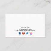 Carte De Visite Knit Chevron Yarn Arts et artisanat (Dos)