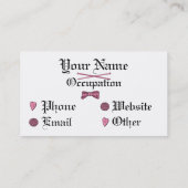 Carte De Visite Knit YE Hearties (rose) (Dos)