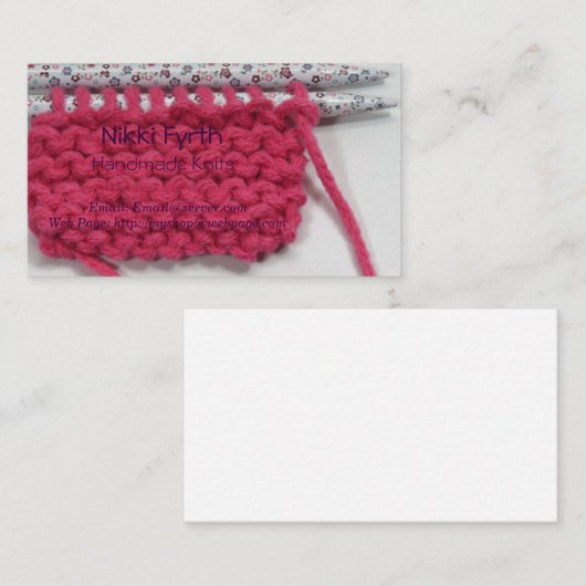Carte de visite Knits artisanaux (Devant / Derrière)