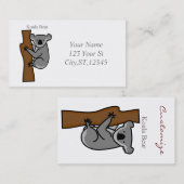 Carte De Visite Koala Bear Escalade Tree Thunder_Cove (Devant / Derrière)