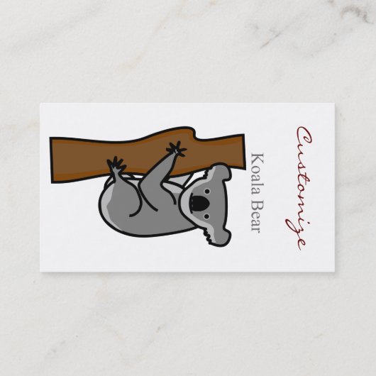 Carte De Visite Koala Bear Escalade Tree Thunder_Cove (Dos)