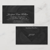 Carte De Visite Kohl Black Monogramme personnalisé (Devant / Derrière)