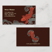 Carte De Visite Koi (arrière - plan Brown) (Devant / Derrière)