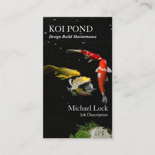 Carte De Visite ©Koi Fish Pond Design Entretien de construction (Devant)