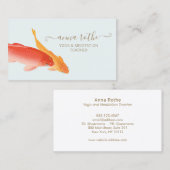 Carte De Visite Koi Fish Professeur de Yoga et de Méditation (Devant / Derrière)
