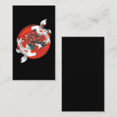 Carte De Visite Koi Poisson Eau Lily Art Japonais (Devant / Derrière)