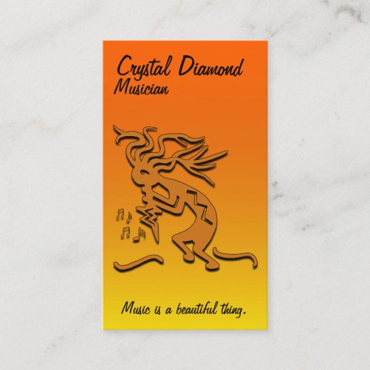 Carte De Visite Kokopelli Merry Maker Musical Notes Modèle (Devant)