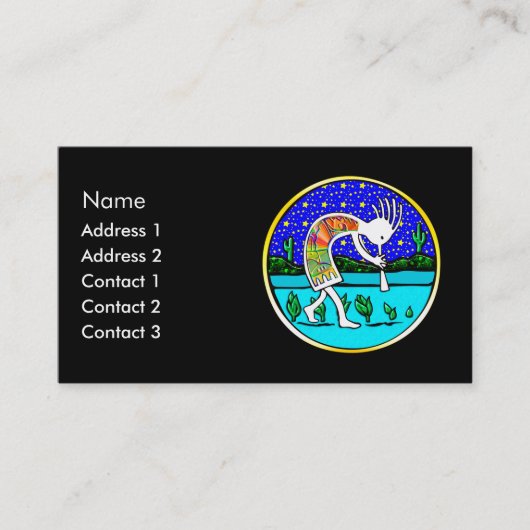Carte De Visite Kokopelli sous les étoiles (Devant)