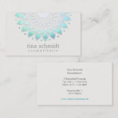 Carte De Visite Kosmetologie Elegante Kreis Hellblau Weiß (Devant / Derrière)