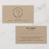 Carte de visite kraft avec impression de chien et  (Devant / Derrière)