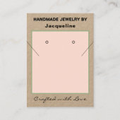 Carte De Visite Kraft Blush Necklace Earrings Logo Website QR Code (Devant)
