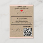 Carte De Visite Kraft Blush Necklace Earrings Logo Website QR Code (Dos)