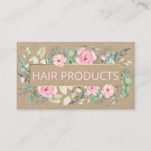 Carte De Visite Kraft Bouquet Produits pour cheveux naturels
