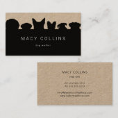 carte de visite kraft brun de silhouette de chien  (Devant / Derrière)