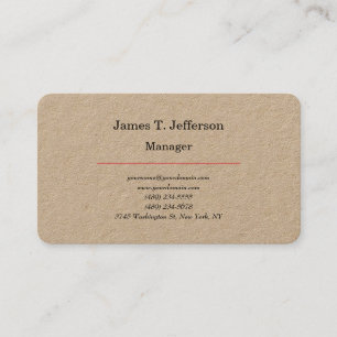 Carte De Visite Kraft classique minimaliste personnalisable