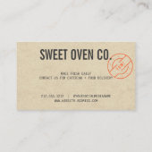 Carte de visite Kraft Cottage Bakery (Dos)