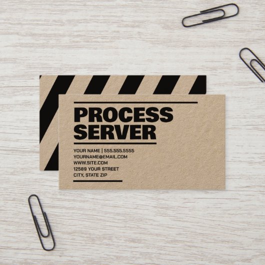 Carte De Visite Kraft de service de processus (Devant/Arrière en situation)