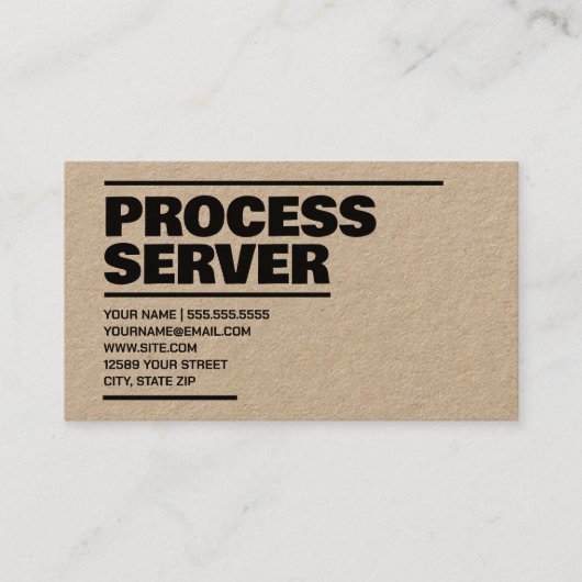 Carte De Visite Kraft de service de processus (Devant)