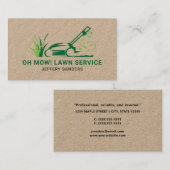 Carte de visite Kraft de tondeuse de pelouse (Devant / Derrière)