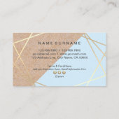 Carte De Visite Kraft d'or géométrique Imprimé Pastel Blue Loyalty (Dos)